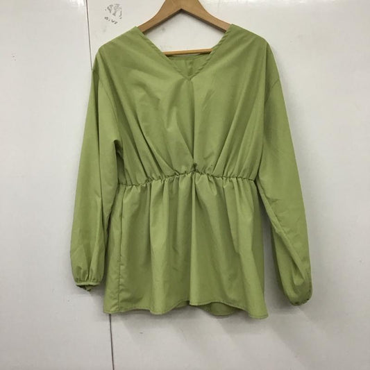 アズールバイマウジー AZUL BY MOUSSY シャツ、ブラウス 長袖 250GSB30-247C 2WAY BALLOON SLEEVE PEPLUM M 無地 薄緑 / ライトグリーン /  レディース USED 古着 中古 10129607