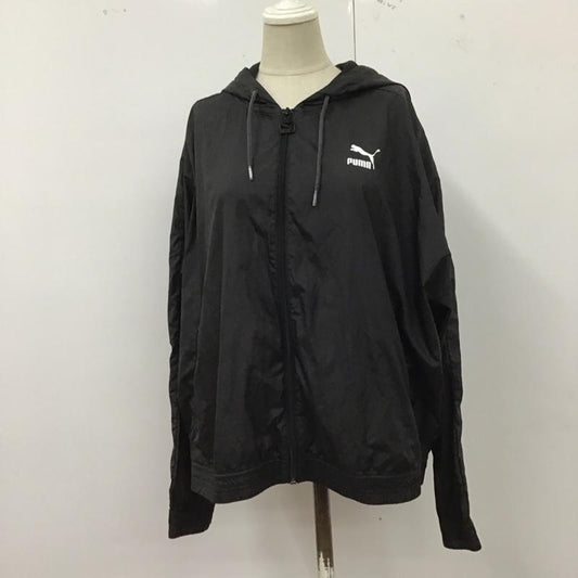 プーマ PUMA ジャケット、上着 ジャンパー、ブルゾン L プリント X ロゴ、文字 黒 / ブラック /  レディース USED 古着 中古 10123868
