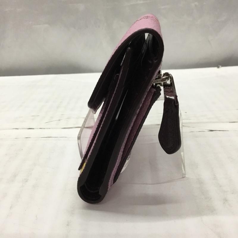 コーチ COACH 財布 コンパクト財布 フローラル スモール財布 花柄 桃 / ピンク /  レディース USED 古着 中古 10116647