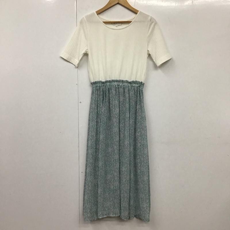 ロペピクニック ROPE  PICNIC ワンピース ロングスカート 38 無地 X 花柄 白 / ホワイト / X 水色 / ライトブルー /  レディース USED 古着 中古 10131476
