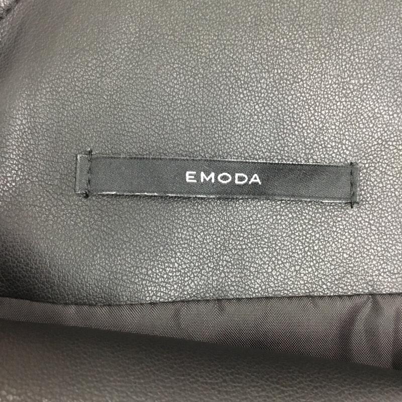 エモダ EMODA ワンピース ミニスカート 042140370501-01 ヴィーガンレザーボックスワンピース FREE 無地 黒 / ブラック /  レディース USED 古着 中古 10118486