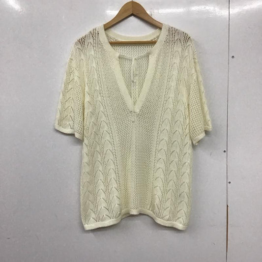 ローリーズファーム LOWRYS FARM ニット、セーター 半袖 FREE 無地 白 / ホワイト /  レディース USED 古着 中古 10137212