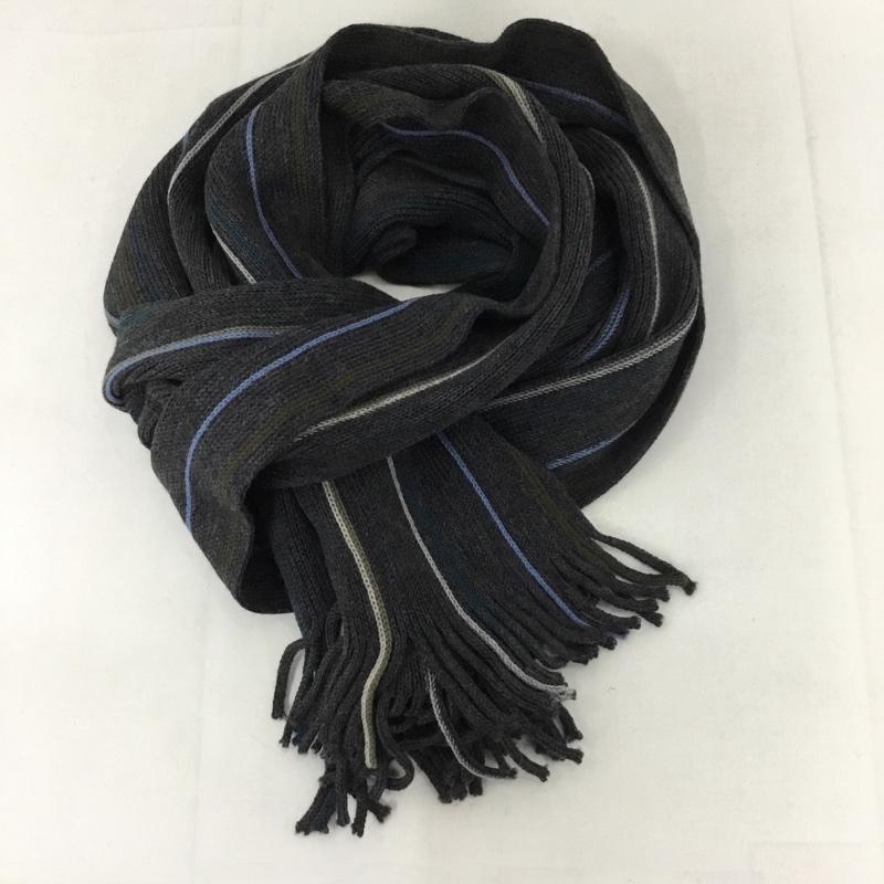 ダッパーズ DAPPER S マフラー マフラー フリンジ ストライプ 灰 / グレー /  メンズ USED 古着 中古 10128232