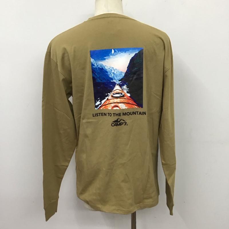 キャンプセブン CAMP7 Tシャツ 長袖 XL ロゴ、文字 X プリント ベージュ / ベージュ /  メンズ USED 古着 中古 10121884