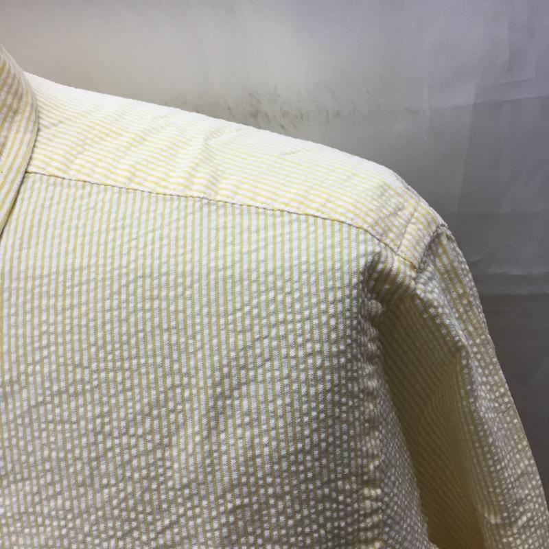 エルエルビーン L.L.Bean シャツ、ブラウス 長袖 ボタンダウンシャツ M ストライプ 黄 / イエロー / X 白 / ホワイト /  メンズ USED 古着 中古 10112760