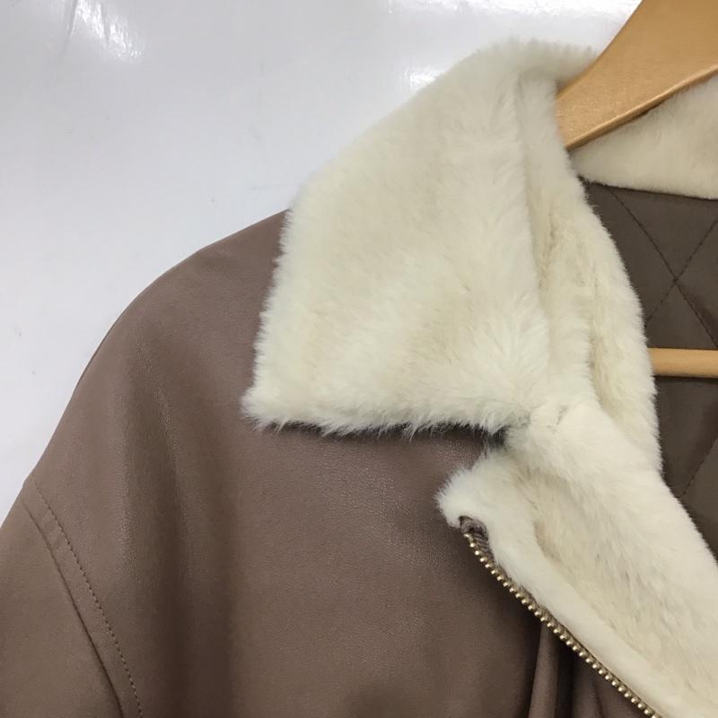 マジェスティックレゴン MAJESTIC LEGON ジャケット、上着 ライダース 1018073700 ふわふわボリュームライダース M 無地 茶 / ブラウン /  レディース USED 古着 中古 10139575