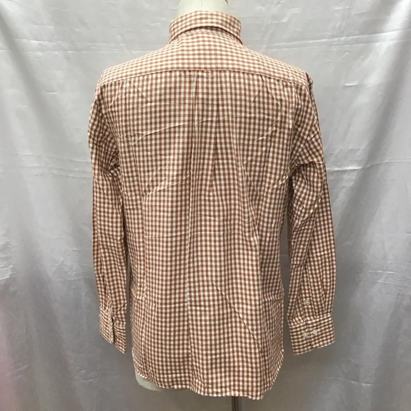 エディーバウアー Eddie Bauer シャツ、ブラウス 長袖 ボタンダウン S チェック 白 / ホワイト / X 茶 / ブラウン /  メンズ USED 古着 中古 10117022