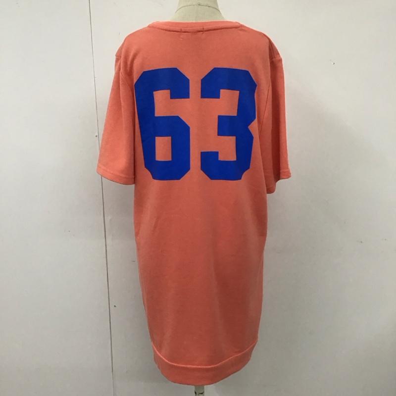 ロデオクラウンズワイドボウル RODEO CROWNS WIDE BOWL ワンピース ミニスカート 4209sr93-1750 UNIVVネックTシャツワンピース 半袖ワンピース プリントTシャツ S ロゴ、文字 橙 / オレンジ /  レディース USED 古着 中古 10114949
