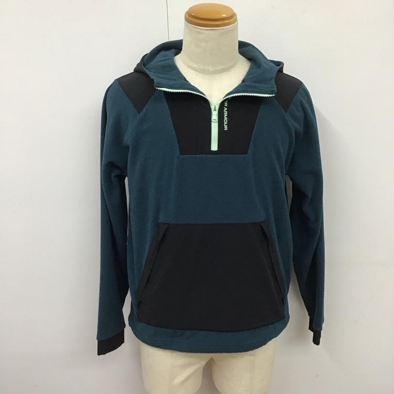 アンダーアーマー UNDER ARMOUR パーカー 長袖 長袖パーカー プルオーバーパーカー ジップアップパーカー L ロゴ、文字 青 / ブルー / X 黒 / ブラック /  メンズ USED 古着 中古 10123805