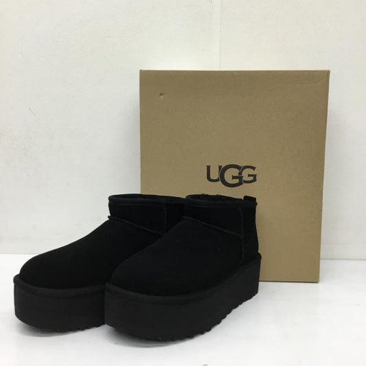 アグ UGG ブーツ ショートブーツ 1135092 Classic Ultra Mini Platform クラシック ウルトラ ミニ プラットフォーム 24.0cm 無地 黒 / ブラック /  レディース USED 古着 中古 10138275