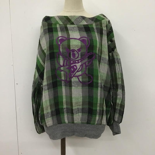ヒステリックグラマー HYSTERIC GLAMOUR カットソー 長袖 01193ah03 長袖プルオーバーブラウス 長袖チェックシャツ ワイドネックカットソー FREE チェック マルチカラー / マルチカラー /  レディース USED 古着 中古 10106292