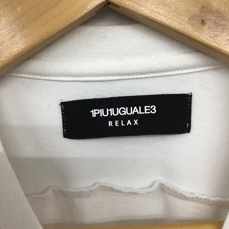 ウノピュウノウグァーレトレリラックス 1piu1uguale3 RELAX Tシャツ 半袖 UST-23019 ラインストーングラデーションロゴ半袖Tシャツ M ロゴ、文字 白 / ホワイト /  メンズ USED 古着 中古 10134843