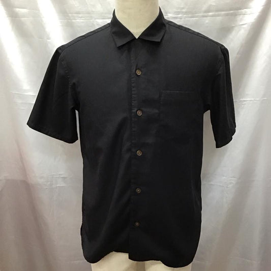 ユナイテッドアローズグリーンレーベルリラクシング UNITED ARROWS green label relaxing シャツ、ブラウス 半袖 半袖シャツ カラーシャツ 半袖カットソー ポケットシャツ S 無地 黒 / ブラック /  メンズ USED 古着 中古 10113216