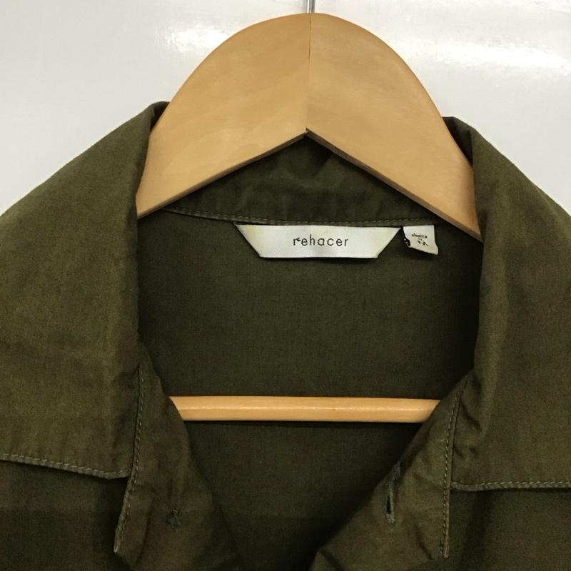 レアセル rehacer シャツ、ブラウス 長袖 長袖シャツ 無地シャツ カラーシャツ M 無地 カーキ / カーキ /  メンズ USED 古着 中古 10142936