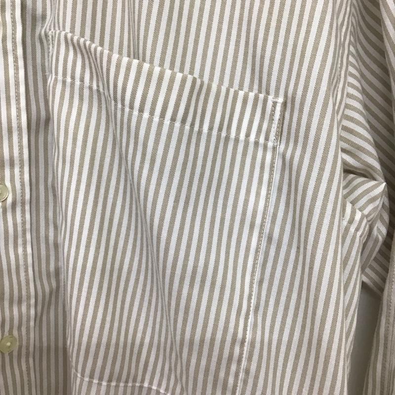 ダイワ ピアサーティナイン DAIWA PIER39 シャツ、ブラウス 長袖 長袖シャツ ストライプシャツ カラーシャツ ボタンダウンシャツ M ストライプ 白 / ホワイト / X ベージュ / ベージュ /  メンズ USED 古着 中古 10142975