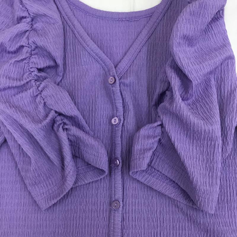 ダブルクローゼット w closet カーディガン 半袖 FREE 無地 紫 / パープル /  レディース USED 古着 中古 10141838