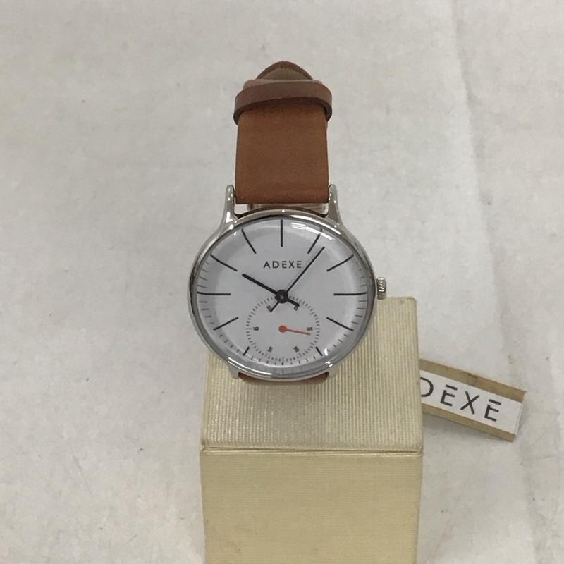 アデクス ADEXE 腕時計 アナログ（クォーツ式） 1870A-03 レザーベルト 箱有 ロゴ、文字 茶 / ブラウン /  レディース USED 古着 中古 10134435