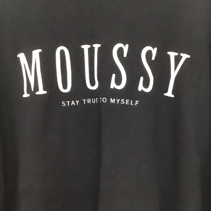 マウジー MOUSSY トレーナー 長袖 029eaa90-5000 長袖トレーナー クルーネックカットソー FREE ロゴ、文字 黒 / ブラック /  レディース USED 古着 中古 10142500