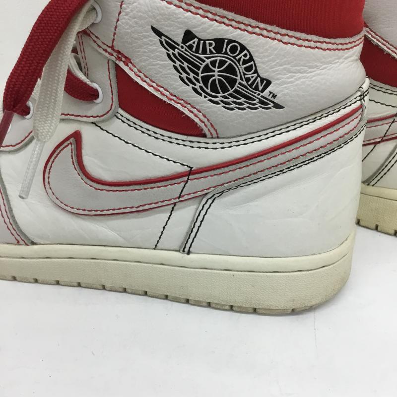 ナイキ NIKE スニーカー スニーカー AIR JORDAN 1 RETORO HIGH OG 555088-160 27.0cm 無地 白 / ホワイト / X 赤 / レッド /  メンズ USED 古着 中古 10120250