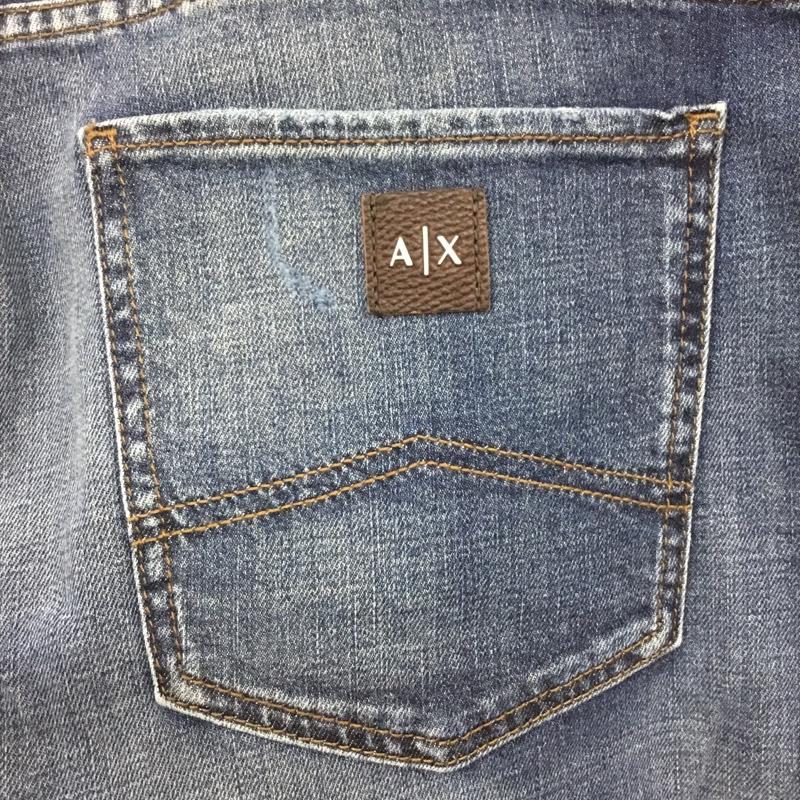 アルマーニエクスチェンジ ARMANI EXCHANGE パンツ デニム、ジーンズ デニムパンツ ストレートパンツ ワイドパンツ カジュアルパンツ 36 無地 インディゴ / インディゴ /  メンズ USED 古着 中古 10120474