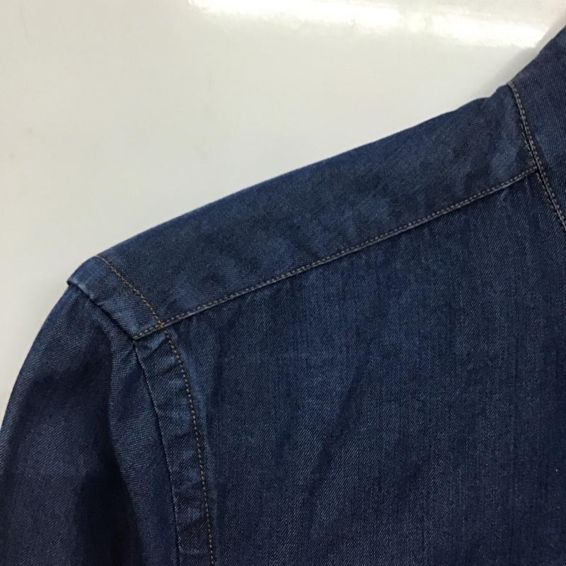 ザラメン ZARA MAN シャツ、ブラウス 長袖 長袖シャツ 無地シャツ ノーカラーシャツ デニムシャツ S ワンポイント 青 / ブルー /  メンズ USED 古着 中古 10135471