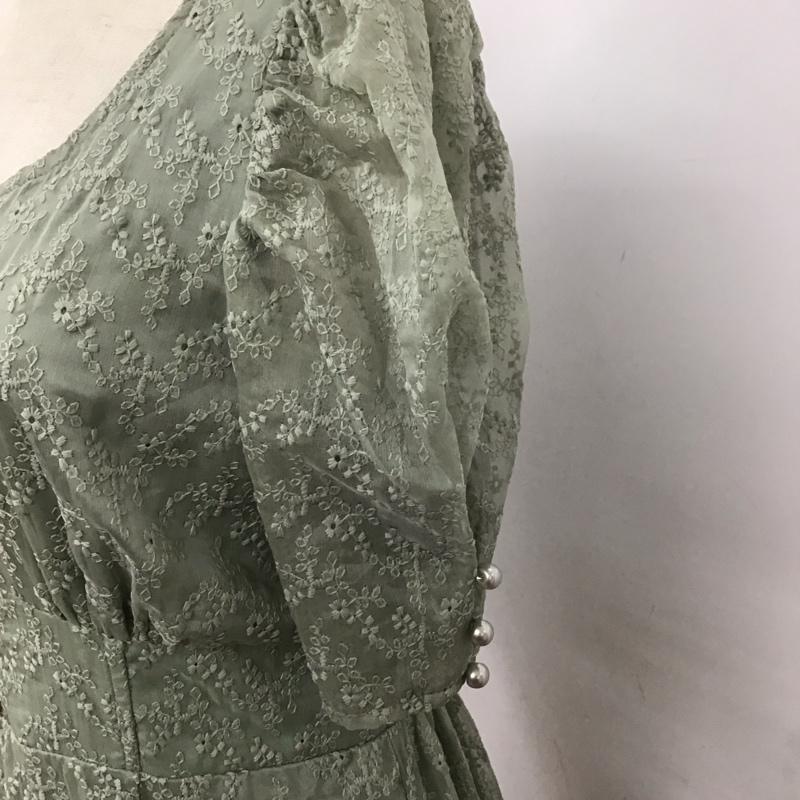 アルシーヴ archives ワンピース ロングスカート 07-0544 半袖 刺繍 薄緑 / ライトグリーン /  レディース USED 古着 中古 10108326