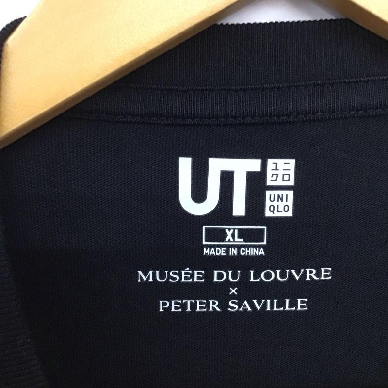 ジーユー GU Tシャツ 半袖 341-437654 ルーヴル美術館アートアンドロジックbyピーターサヴィルUTグラフィックTシャツ XL プリント 黒 / ブラック /  メンズ USED 古着 中古 10132888