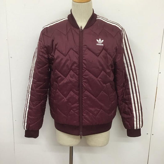 アディダス adidas ジャケット、上着 ジャケット、ブレザー dh5014 キルティング中綿ブルゾン ジップアップジャケット アウター L ロゴ、文字 えんじ / ワインレッド /  メンズ USED 古着 中古 10108488