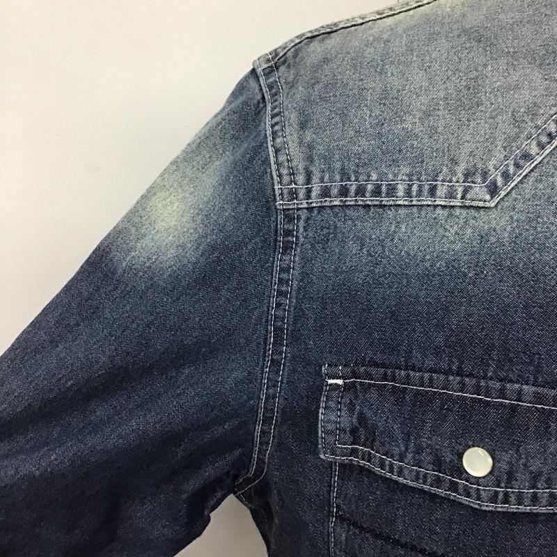 ナンバーナイン NUMBER (N)INE シャツ、ブラウス 長袖 長袖シャツ カジュアルシャツ カラーシャツ ダメージ加工 L 無地 インディゴ / インディゴ /  メンズ USED 古着 中古 10107747