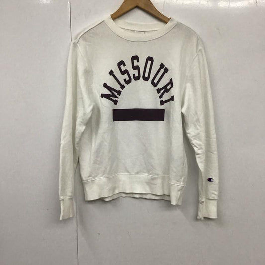 チャンピオン Campion トレーナー 長袖 M プリント 白 / ホワイト /  メンズ USED 古着 中古 10131933