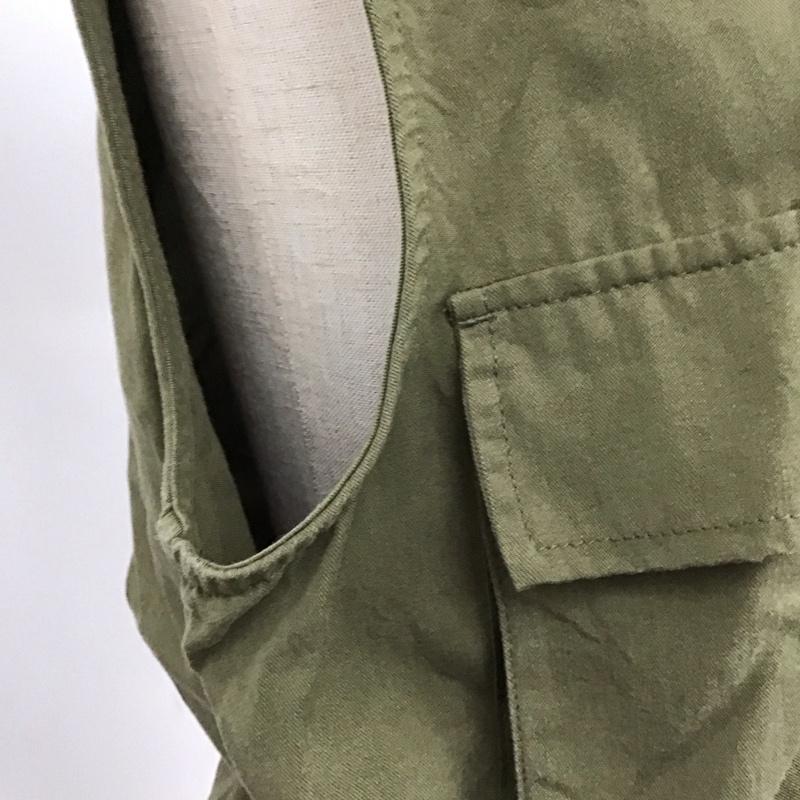 ザラ ZARA ベスト ベスト ジップアップベスト ノースリーブカットソー ロングベスト S 無地 カーキ / カーキ /  レディース USED 古着 中古 10115741
