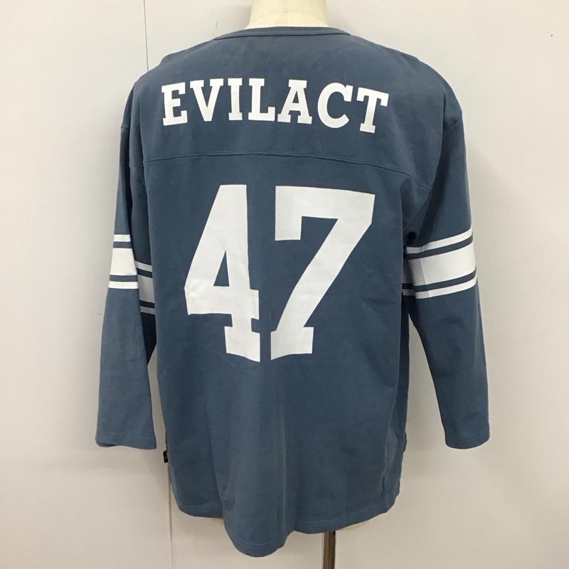 イーブルアクト EVILACT カットソー 長袖 長袖カットソー クルーネックカットソー ロングスリーブカットソー プリントTシャツ XL プリント 青 / ブルー /  メンズ USED 古着 中古 10113908