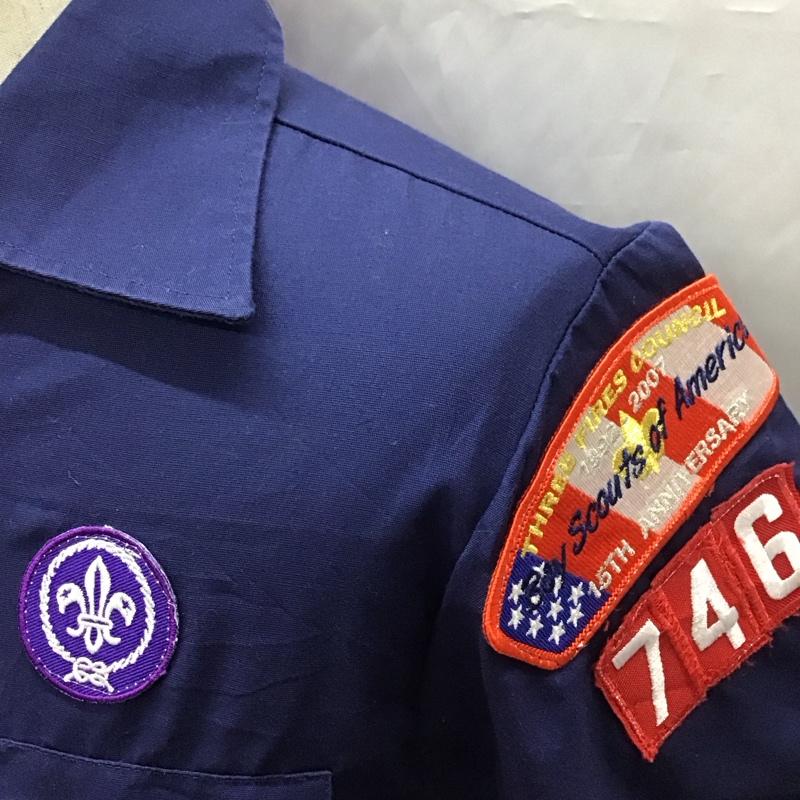 古着 USED シャツ、ブラウス 半袖 半袖シャツ ボーイスカウトシャツ カジュアルシャツ 古着 L ロゴ、文字 紺 / ネイビー /  メンズ USED 古着 中古 10110988