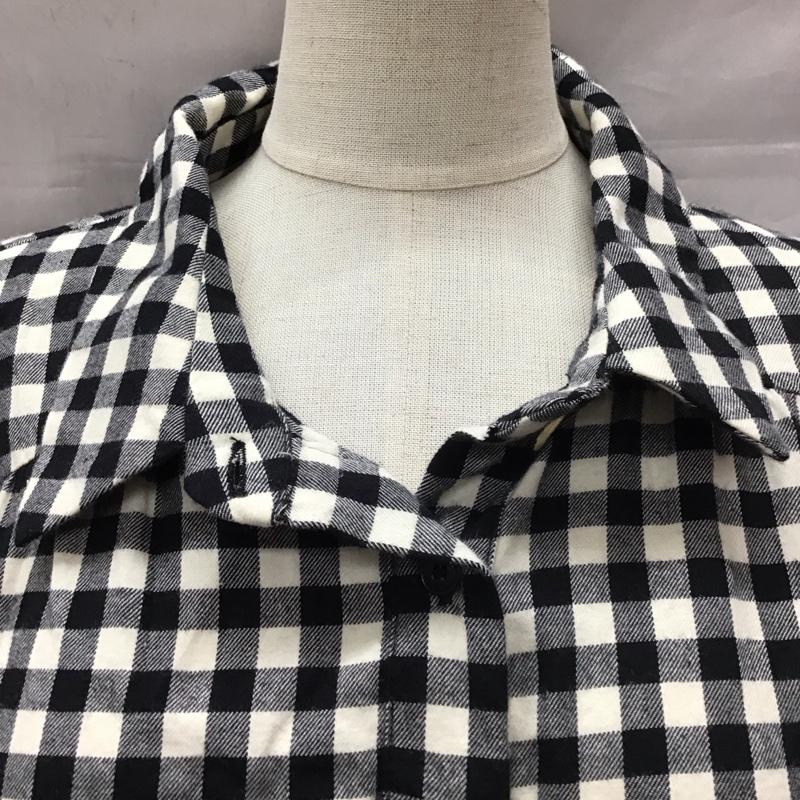 ザラ ZARA ワンピース ひざ丈スカート 2098 530 064 ティアード 長袖 XL チェック 黒 / ブラック / X 白 / ホワイト /  レディース USED 古着 中古 10112459