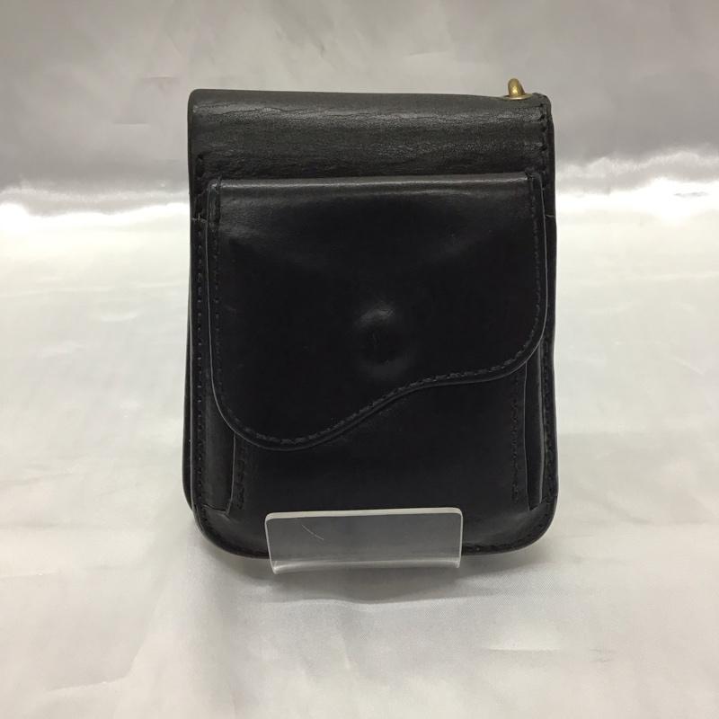 カワタコキンセイ 革蛸謹製 財布 二つ折り レザー ワンポイント 黒 / ブラック /  メンズ USED 古着 中古 10110960