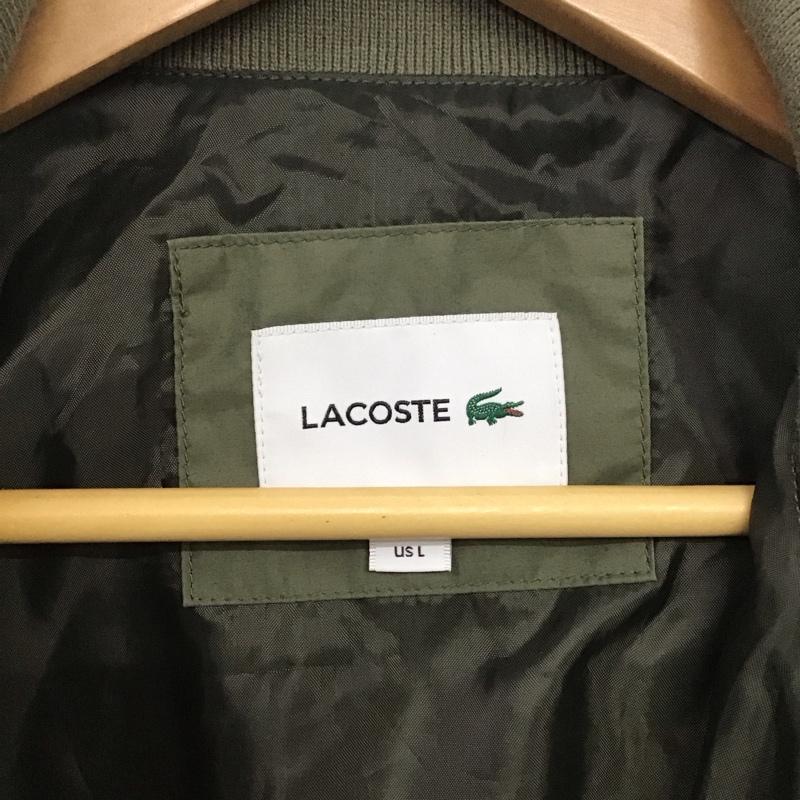 ラコステ LACOSTE ジャケット、上着 ジャケット、ブレザー ジップアップジャケット アウター ラグラン スタンドネック ロゴ、文字 カーキ / カーキ /  メンズ USED 古着 中古 10133237