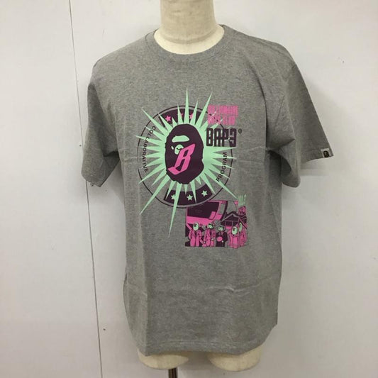 ベイプ BAPE Tシャツ 半袖 半袖カットソー プリントTシャツ クルーネックカットソー BBC L ロゴ、文字 灰 / グレー /  メンズ USED 古着 中古 10111948