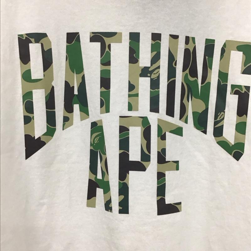 アベイシングエイプ A BATHING APE Tシャツ 半袖 半袖カットソー プリントTシャツ クルーネックカットソー M プリント 白 / ホワイト /  メンズ USED 古着 中古 10136254