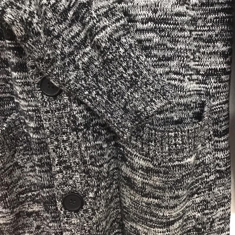 ノーアイディー NO ID. カーディガン 長袖 844010-844k ロングカーディガン フード付きニットカーディガン 2 総柄 白 / ホワイト / X 黒 / ブラック /  メンズ USED 古着 中古 10141326