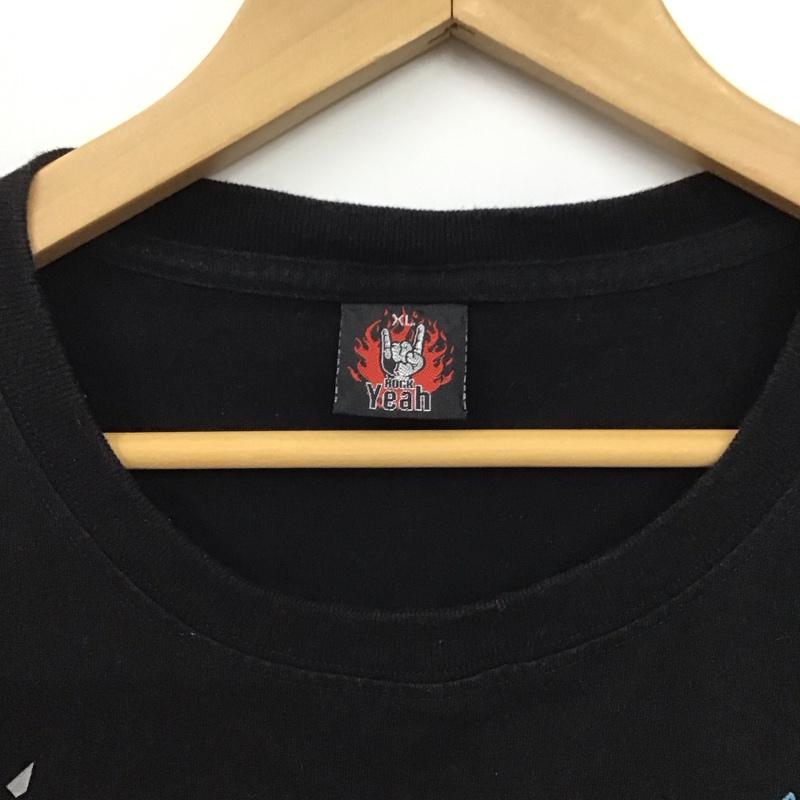 古着 USED Tシャツ 半袖 半袖カットソー プリントTシャツ クルーネックカットソー バンドT XL プリント 黒 / ブラック /  メンズ USED 古着 中古 10130662