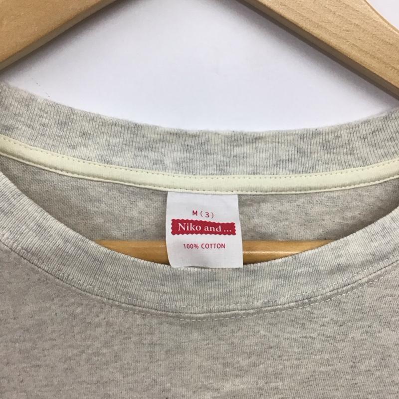 ニコアンド niko and... Tシャツ 半袖 M ロゴ、文字 X プリント 灰 / グレー /  レディース USED 古着 中古 10150853
