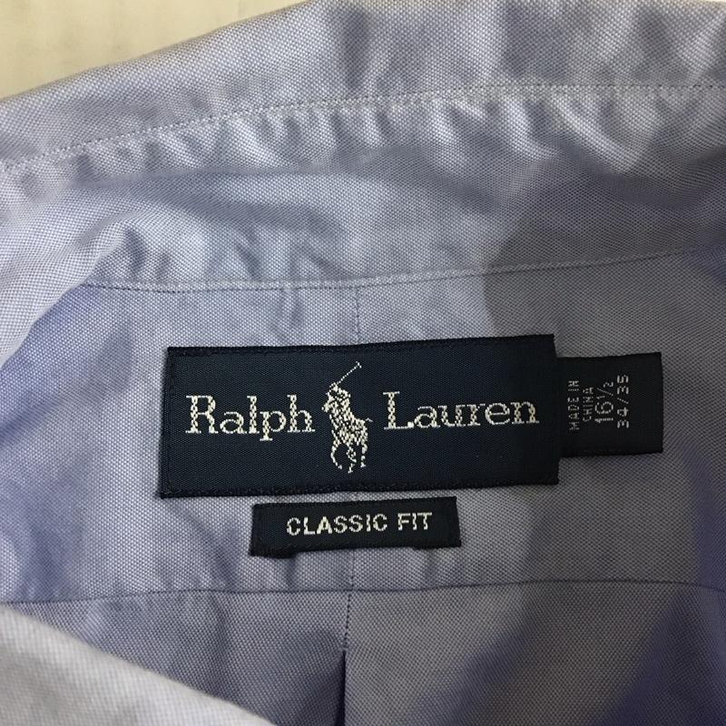 ラルフローレン RALPHLAUREN シャツ、ブラウス 長袖 長袖シャツ カラーシャツ ボタンダウンシャツ 長袖カットソー ロゴ、文字 水色 / ライトブルー /  メンズ USED 古着 中古 10115135