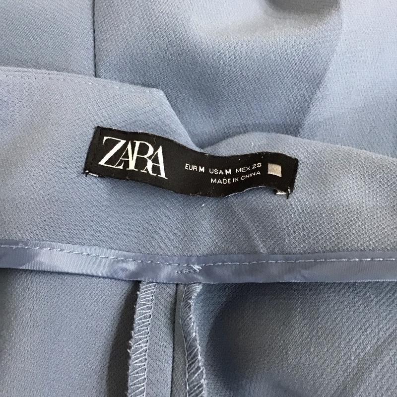 ザラ ZARA パンツ スラックス スラックスパンツ ワイドパンツ カジュアルパンツ センタータックパンツ M 無地 青 / ブルー /  レディース USED 古着 中古 10117834