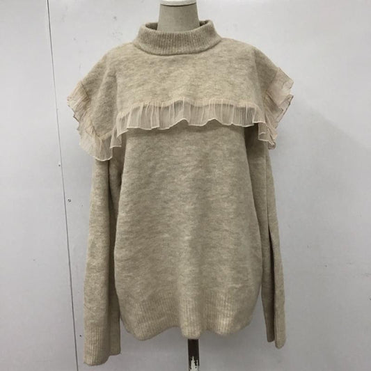ザラ ZARA ニット、セーター 長袖 L 無地 ベージュ / ベージュ /  レディース USED 古着 中古 10111594