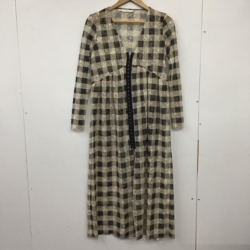 ザラ ZARA ワンピース ロングスカート 3067 312 064 チュール シースルー 長袖 Vネック S 花柄 黒 / ブラック / X ベージュ / ベージュ /  レディース USED 古着 中古 10138669
