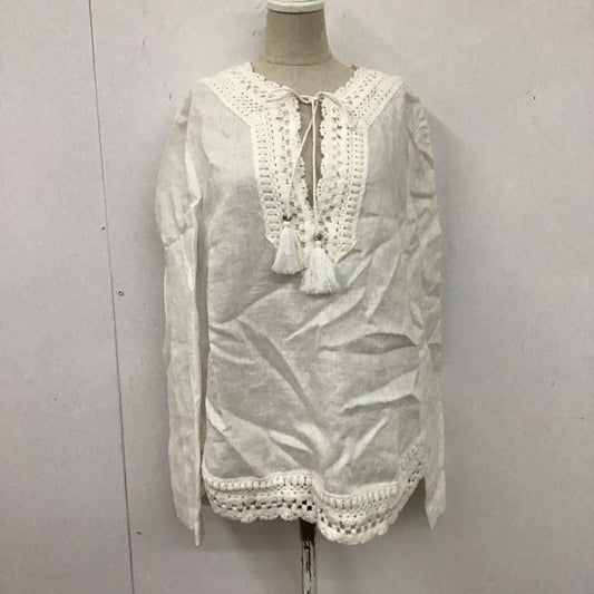ザラ ZARA カットソー 長袖 4222 040 251 リネンブラウス プルオーバー S 刺繍 白 / ホワイト /  レディース USED 古着 中古 10123085
