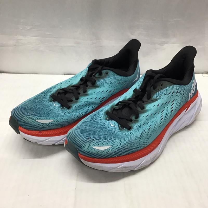 ホカオネオネ HOKA ONEONE スニーカー スニーカー 1121374 CLIFTON 8 WIDE クリフトン8 ワイド 26cm 26.0cm ロゴ、文字 黒 / ブラック / X 青 / ブルー / X 白 / ホワイト / X 赤 / レッド /  メンズ USED 古着 中古 10121627