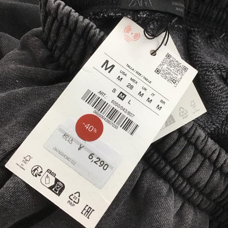 ザラ ZARA ボトムス ボトムス 6050/043/807 ウォッシュ加工キャロットパンツ タグ付 M 無地 黒 / ブラック /  レディース USED 古着 中古 10149045