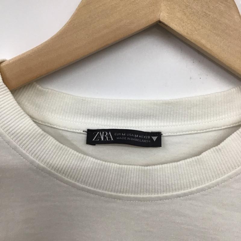 ザラ ZARA Tシャツ 長袖 M ロゴ、文字 X 刺繍 白 / ホワイト /  レディース USED 古着 中古 10133792