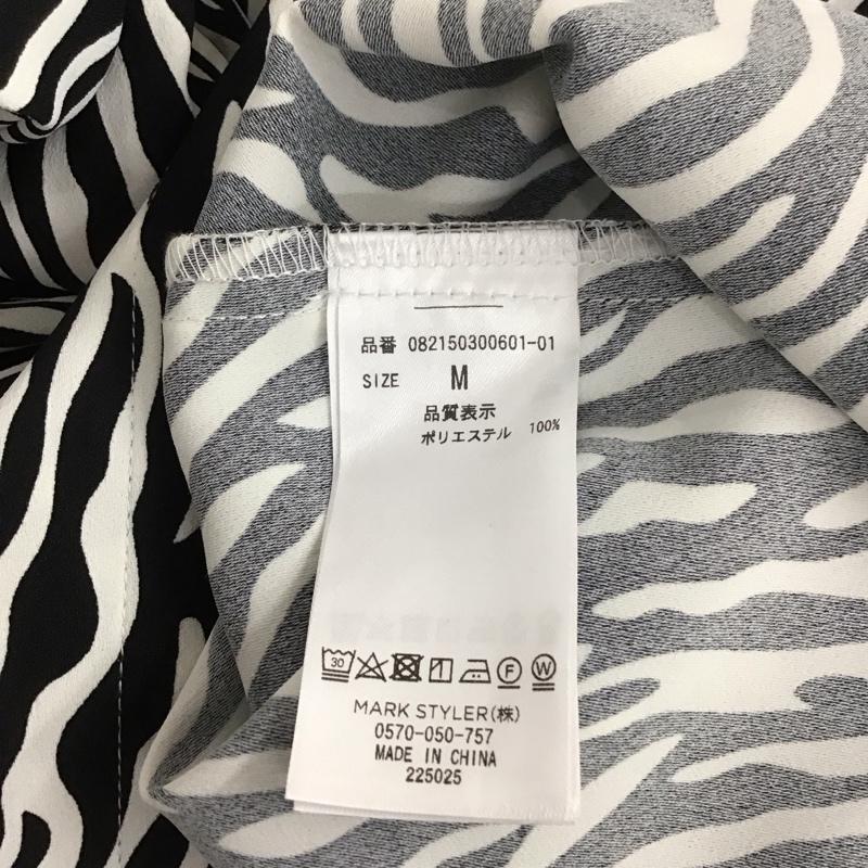 ジュエティ jouetie ワンピース ロングスカート 082150300601-01 スタンドカラー 長袖 M ゼブラ柄 黒 / ブラック / X 白 / ホワイト /  レディース USED 古着 中古 10110971